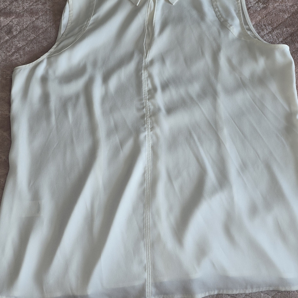 Ann Taylor Soft Ivory Sleeveless Blouse